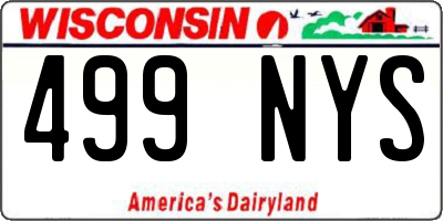 WI license plate 499NYS