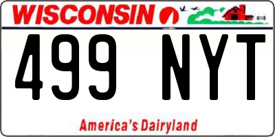 WI license plate 499NYT