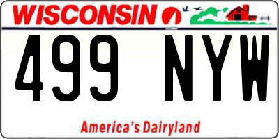 WI license plate 499NYW