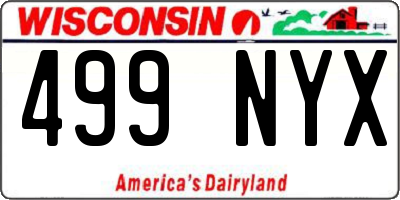 WI license plate 499NYX