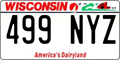 WI license plate 499NYZ