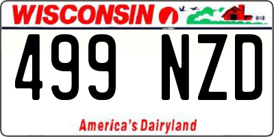 WI license plate 499NZD