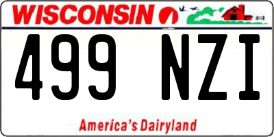 WI license plate 499NZI