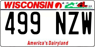 WI license plate 499NZW