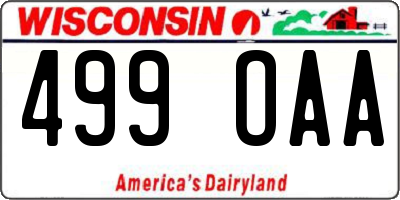 WI license plate 499OAA