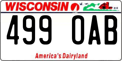 WI license plate 499OAB