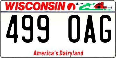 WI license plate 499OAG