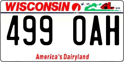 WI license plate 499OAH