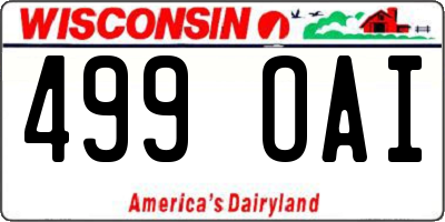 WI license plate 499OAI