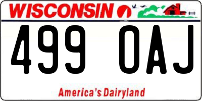 WI license plate 499OAJ