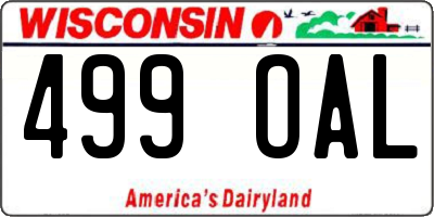 WI license plate 499OAL