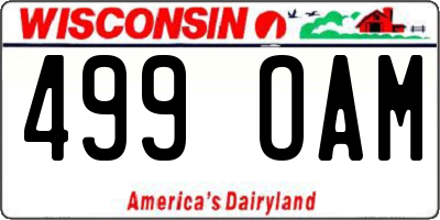 WI license plate 499OAM