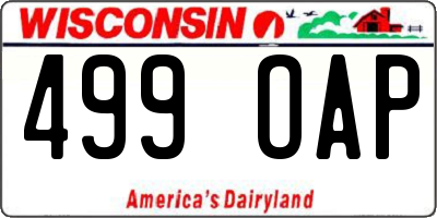 WI license plate 499OAP