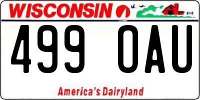 WI license plate 499OAU