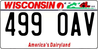 WI license plate 499OAV