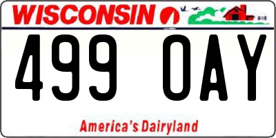 WI license plate 499OAY