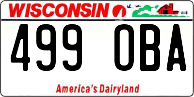 WI license plate 499OBA