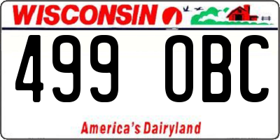 WI license plate 499OBC