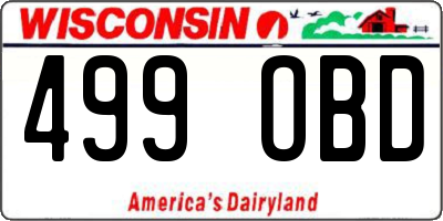 WI license plate 499OBD