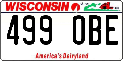 WI license plate 499OBE
