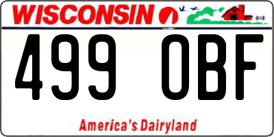 WI license plate 499OBF