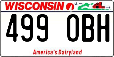 WI license plate 499OBH
