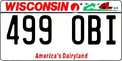 WI license plate 499OBI