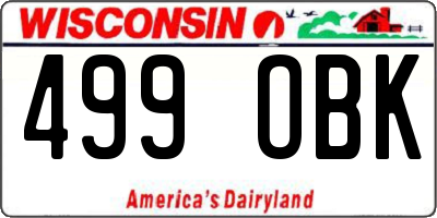 WI license plate 499OBK