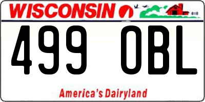 WI license plate 499OBL