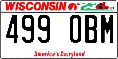 WI license plate 499OBM