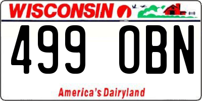 WI license plate 499OBN