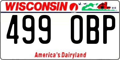 WI license plate 499OBP
