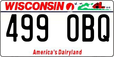 WI license plate 499OBQ