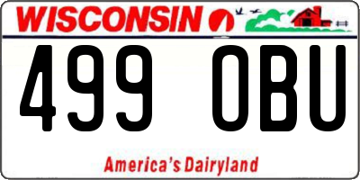 WI license plate 499OBU