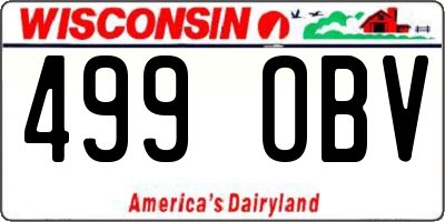 WI license plate 499OBV
