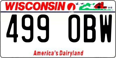 WI license plate 499OBW