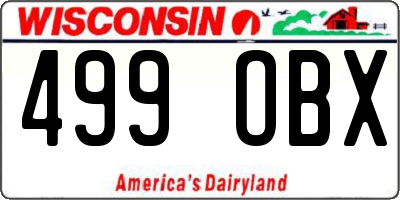 WI license plate 499OBX