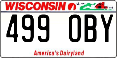 WI license plate 499OBY