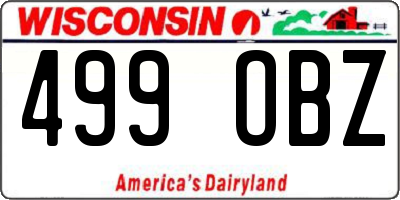 WI license plate 499OBZ