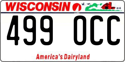 WI license plate 499OCC
