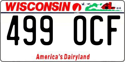WI license plate 499OCF