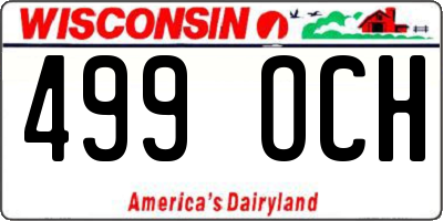 WI license plate 499OCH