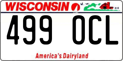 WI license plate 499OCL