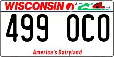 WI license plate 499OCO