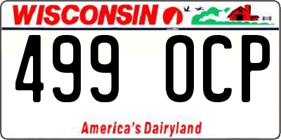 WI license plate 499OCP