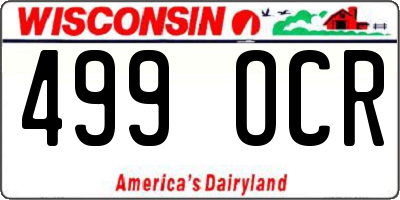 WI license plate 499OCR