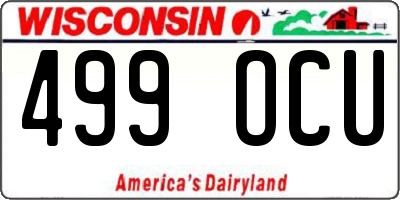 WI license plate 499OCU