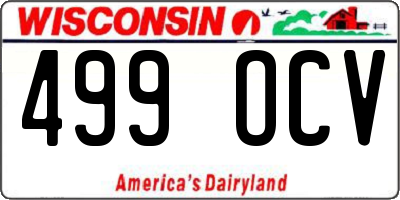 WI license plate 499OCV