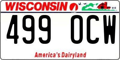 WI license plate 499OCW
