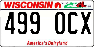 WI license plate 499OCX